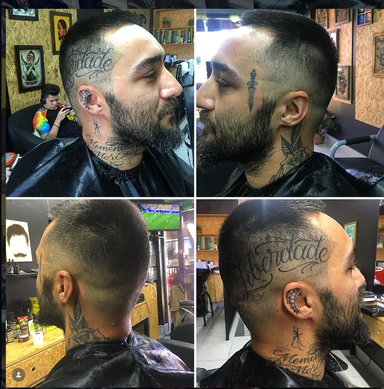 Corte com desenho de tatuagem capilar